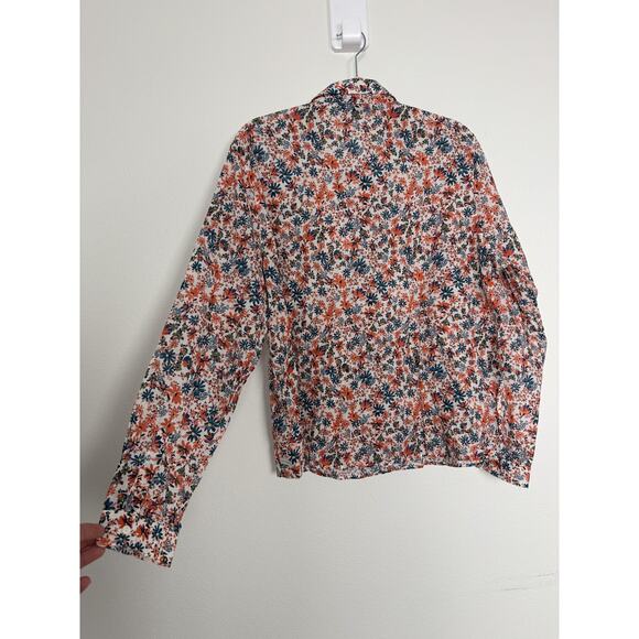 Saint James Fanny Floral Shirt Womens M/L Floral Button Front Cotton Blouse - Picture 8 of 12